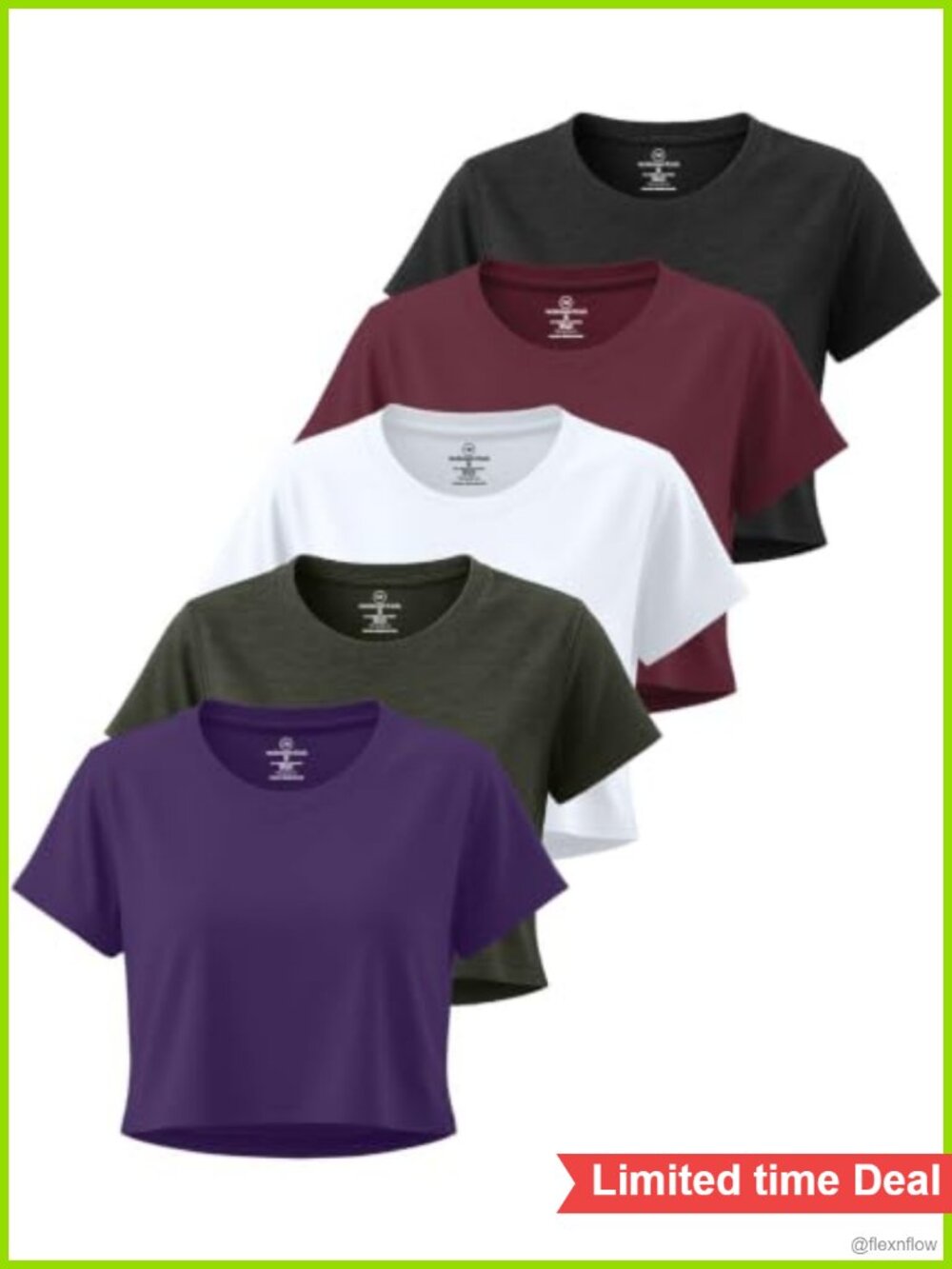 5 Pack Women's Dry Fit Crop Top Workout T Shirts Short Sleeve Athletic Gym